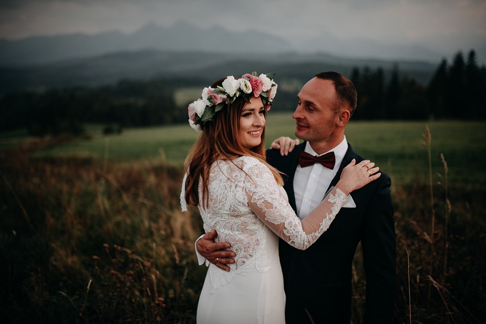 sesja ślubna z widokiem na Tatry